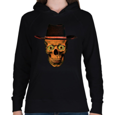 PRINTFASHION cowboy skull - Női kapucnis pulóver - Fekete
