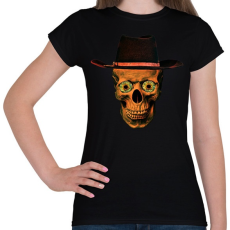 PRINTFASHION cowboy skull - Női póló - Fekete