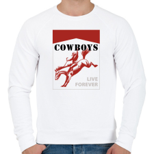 PRINTFASHION Cowboys live forever - Férfi pulóver - Fehér férfi pulóver, kardigán