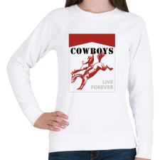 PRINTFASHION Cowboys live forever - Női pulóver - Fehér női pulóver, kardigán
