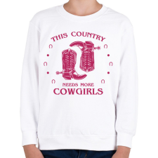 PRINTFASHION Cowgirls - Gyerek pulóver - Fehér gyerek pulóver, kardigán