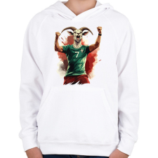 PRINTFASHION CR7 - The Goat - Gyerek kapucnis pulóver - Fehér gyerek pulóver, kardigán