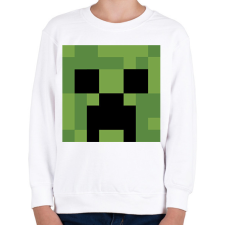 PRINTFASHION Creeper Minecraft - Gyerek pulóver - Fehér gyerek pulóver, kardigán