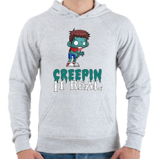 PRINTFASHION Creepin It Real - Férfi kapucnis pulóver - Sport szürke