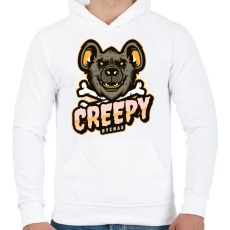 PRINTFASHION Creepy Hyenas - Férfi kapucnis pulóver - Fehér