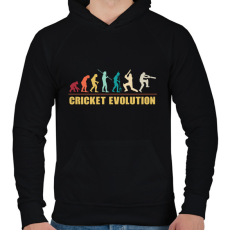 PRINTFASHION Cricket evolution - Férfi kapucnis pulóver - Fekete