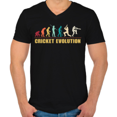 PRINTFASHION Cricket evolution - Férfi V-nyakú póló - Fekete