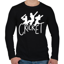 PRINTFASHION Cricket - Férfi hosszú ujjú póló - Fekete férfi póló