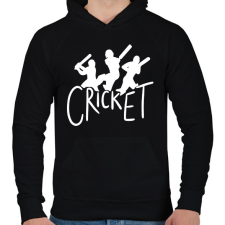 PRINTFASHION Cricket - Férfi kapucnis pulóver - Fekete férfi pulóver, kardigán