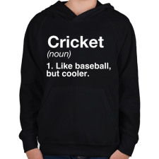 PRINTFASHION Cricket - Gyerek kapucnis pulóver - Fekete gyerek pulóver, kardigán