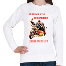 PRINTFASHION crime busters - Női pulóver - Fehér női pulóver, kardigán