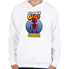 PRINTFASHION Crimson Skull - Gyerek kapucnis pulóver - Fehér gyerek pulóver, kardigán