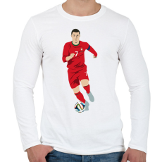 PRINTFASHION Cristiano Ronaldo - Férfi hosszú ujjú póló - Fehér