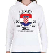 PRINTFASHION Croatia 2022 - Női kapucnis pulóver - Fehér női pulóver, kardigán