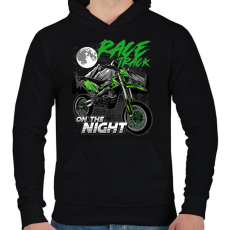 PRINTFASHION Cross Motor Race Track - motokrossz - Férfi kapucnis pulóver - Fekete