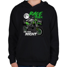 PRINTFASHION Cross Motor Race Track - motokrossz - Gyerek kapucnis pulóver - Fekete