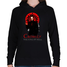 PRINTFASHION CROWLEY-KING OF HELL - Női kapucnis pulóver - Fekete női pulóver, kardigán