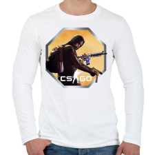 PRINTFASHION CS:GO - Ikon Logó - Férfi hosszú ujjú póló - Fehér férfi póló