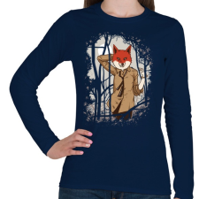 PRINTFASHION Csábító róka - Női hosszú ujjú póló - Sötétkék női póló