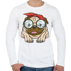 PRINTFASHION Csajos mopsz - Férfi hosszú ujjú póló - Fehér