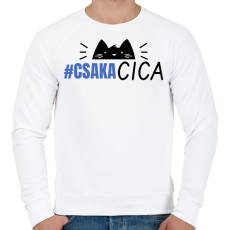 PRINTFASHION CSAK A CICA - Férfi pulóver - Fehér