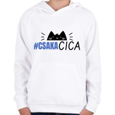 PRINTFASHION CSAK A CICA - Gyerek kapucnis pulóver - Fehér gyerek pulóver, kardigán