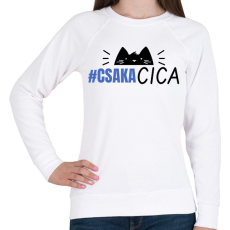 PRINTFASHION CSAK A CICA - Női pulóver - Fehér