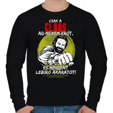 PRINTFASHION Csak a claas ad nekem erőt - Férfi pulóver - Fekete férfi pulóver, kardigán