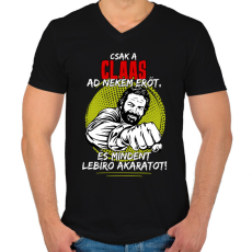 PRINTFASHION Csak a claas ad nekem erőt - Férfi V-nyakú póló - Fekete