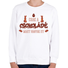 PRINTFASHION Csak a csokoládé - Gyerek pulóver - Fehér gyerek pulóver, kardigán