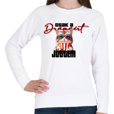 PRINTFASHION Csak a drámáért jöttem - Női pulóver - Fehér női pulóver, kardigán