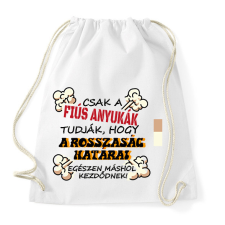 PRINTFASHION Csak a fiús anyukák tudják... - Sportzsák, Tornazsák - Fehér tornazsák