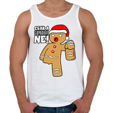 PRINTFASHION Csak a gombokat ne - Férfi atléta - Fehér