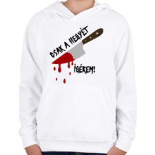 PRINTFASHION Csak a hegyét! - Gyerek kapucnis pulóver - Fehér gyerek pulóver, kardigán