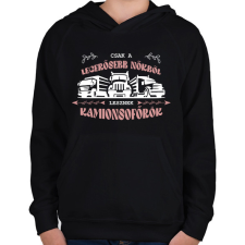 PRINTFASHION Csak a legerősebb nőkből - Gyerek kapucnis pulóver - Fekete gyerek pulóver, kardigán