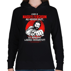 PRINTFASHION Csak a massey ferguson ad nekem erőt - Női kapucnis pulóver - Fekete