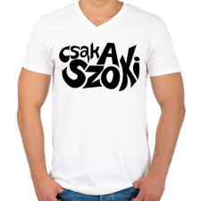 PRINTFASHION csak a szoki - Férfi V-nyakú póló - Fehér férfi póló