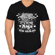 PRINTFASHION Csak akkor tűnt el valami teljesen, ha már ANYA sem találja! - Férfi V-nyakú póló - Fekete