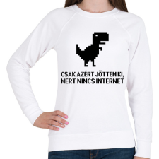 PRINTFASHION Csak azért jöttem ki mert nincs internet - Női pulóver - Fehér női pulóver, kardigán