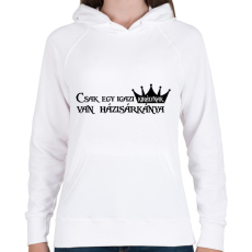 PRINTFASHION Csak egy igazi királynak van házisárkánya - Női kapucnis pulóver - Fehér
