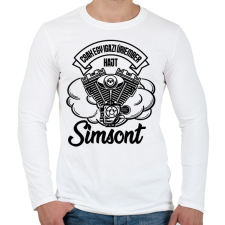 PRINTFASHION Csak egy igazi úriember hajt Simsont - Férfi hosszú ujjú póló - Fehér férfi póló