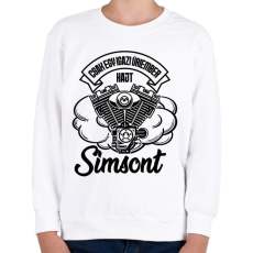 PRINTFASHION Csak egy igazi úriember hajt Simsont - Gyerek pulóver - Fehér