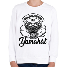 PRINTFASHION Csak egy igazi úriember hajt Yamahát - Gyerek pulóver - Fehér gyerek pulóver, kardigán