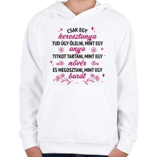 PRINTFASHION Csak egy keresztanya tud - Gyerek kapucnis pulóver - Fehér gyerek pulóver, kardigán