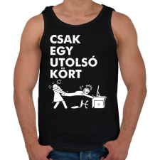 PRINTFASHION Csak egy utolsó kört - Férfi atléta - Fekete atléta, trikó