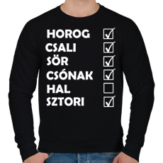 PRINTFASHION Csak hal nincs - Férfi pulóver - Fekete