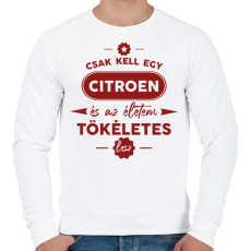 PRINTFASHION Csak kell egy Citroen - Férfi pulóver - Fehér