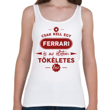 PRINTFASHION Csak kell egy Ferrari - Női atléta - Fehér női trikó