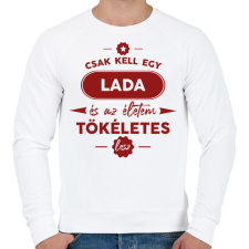 PRINTFASHION Csak kell egy Lada - Férfi pulóver - Fehér férfi pulóver, kardigán