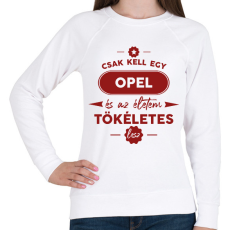 PRINTFASHION Csak kell egy Opel - Női pulóver - Fehér